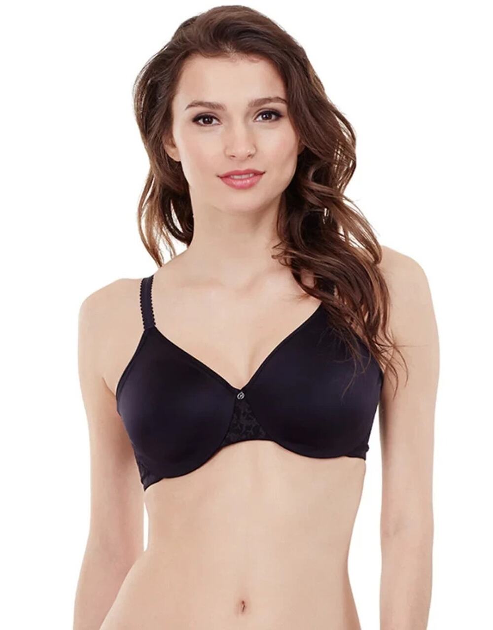NWT$64 Le Mystere US 34D Women's Black Underwire Plunge Contour T Shirt Bra 1195